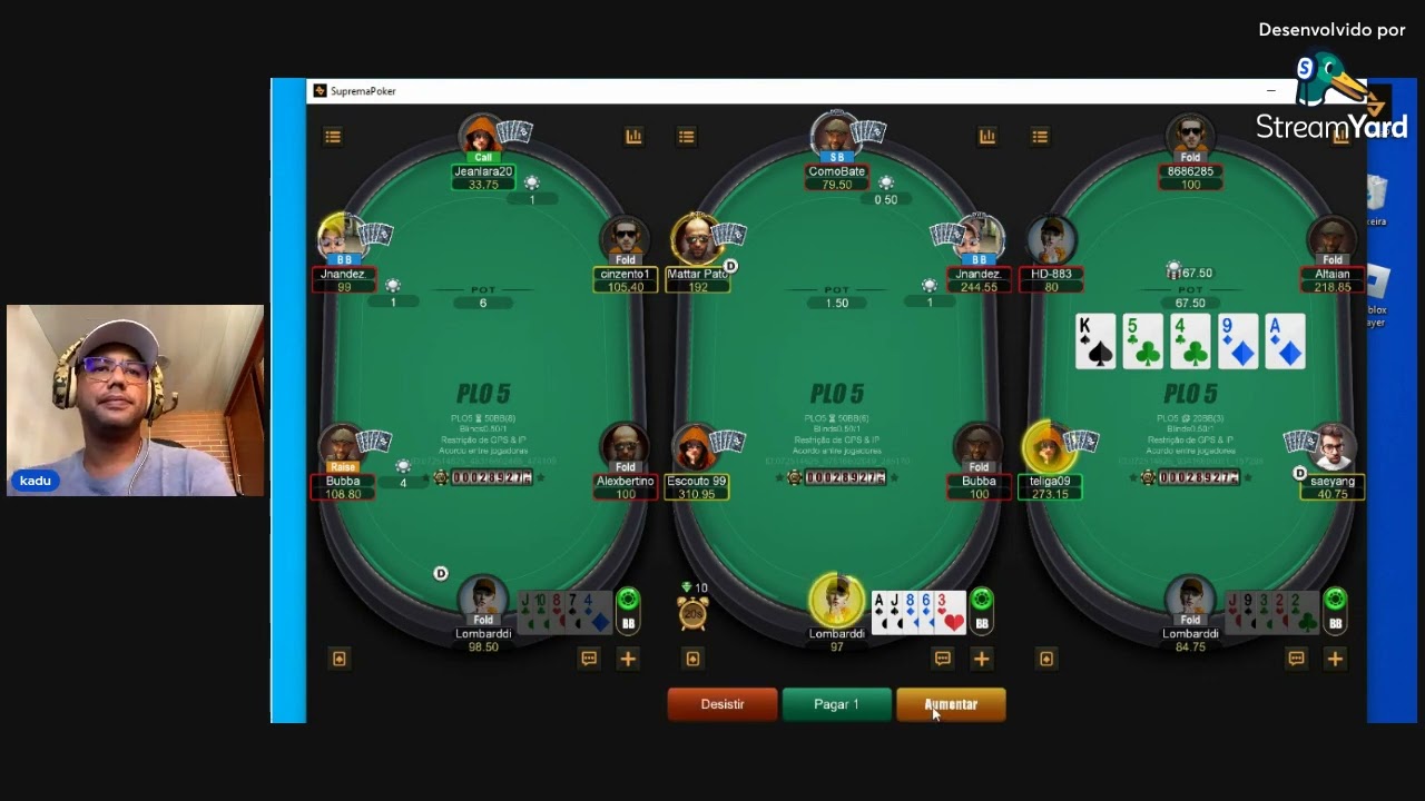 POKER ONLINE  JOGADA VALENDO R$20.900,00 NO POT LIMIT OMAHA CASH GAME (  PLO5 ) 